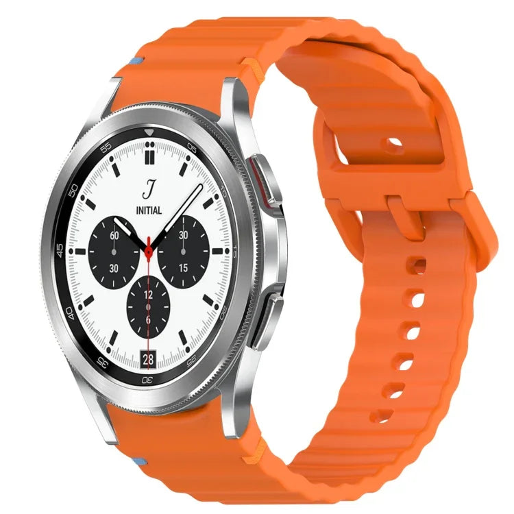 Correia de Relógio em Silicone com Grão Ondulado e Costura de Libertação Rápida, para Samsung Galaxy Watch 4 44mm, para Samsung Galaxy Watch 4 40mm, para Samsung Galaxy Watch 4 Classic 46mm, para Samsung Galaxy Watch 4 Classic 42mm