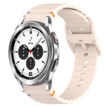 Correia de Relógio em Silicone com Grão Ondulado e Costura de Libertação Rápida, para Samsung Galaxy Watch 4 44mm, para Samsung Galaxy Watch 4 40mm, para Samsung Galaxy Watch 4 Classic 46mm, para Samsung Galaxy Watch 4 Classic 42mm