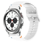 Correia de Relógio em Silicone com Grão Ondulado e Costura de Libertação Rápida, para Samsung Galaxy Watch 4 44mm, para Samsung Galaxy Watch 4 40mm, para Samsung Galaxy Watch 4 Classic 46mm, para Samsung Galaxy Watch 4 Classic 42mm