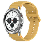 Correia de Relógio em Silicone com Grão Ondulado e Costura de Libertação Rápida, para Samsung Galaxy Watch 4 44mm, para Samsung Galaxy Watch 4 40mm, para Samsung Galaxy Watch 4 Classic 46mm, para Samsung Galaxy Watch 4 Classic 42mm