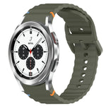 Correia de Relógio em Silicone com Grão Ondulado e Costura de Libertação Rápida, para Samsung Galaxy Watch 4 44mm, para Samsung Galaxy Watch 4 40mm, para Samsung Galaxy Watch 4 Classic 46mm, para Samsung Galaxy Watch 4 Classic 42mm