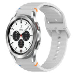Correia de Relógio em Silicone com Grão Ondulado e Costura de Libertação Rápida, para Samsung Galaxy Watch 4 44mm, para Samsung Galaxy Watch 4 40mm, para Samsung Galaxy Watch 4 Classic 46mm, para Samsung Galaxy Watch 4 Classic 42mm