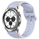 Correia de Relógio em Silicone com Grão Ondulado e Costura de Libertação Rápida, para Samsung Galaxy Watch 4 44mm, para Samsung Galaxy Watch 4 40mm, para Samsung Galaxy Watch 4 Classic 46mm, para Samsung Galaxy Watch 4 Classic 42mm