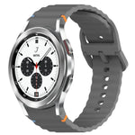 Correia de Relógio em Silicone com Grão Ondulado e Costura de Libertação Rápida, para Samsung Galaxy Watch 4 44mm, para Samsung Galaxy Watch 4 40mm, para Samsung Galaxy Watch 4 Classic 46mm, para Samsung Galaxy Watch 4 Classic 42mm