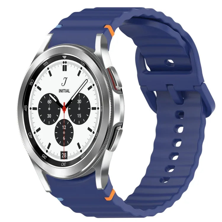 Correia de Relógio em Silicone com Grão Ondulado e Costura de Libertação Rápida, para Samsung Galaxy Watch 4 44mm, para Samsung Galaxy Watch 4 40mm, para Samsung Galaxy Watch 4 Classic 46mm, para Samsung Galaxy Watch 4 Classic 42mm