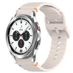 Correia de Relógio em Silicone com Grão Ondulado e Costura de Libertação Rápida, para Samsung Galaxy Watch 4 44mm, para Samsung Galaxy Watch 4 40mm, para Samsung Galaxy Watch 4 Classic 46mm, para Samsung Galaxy Watch 4 Classic 42mm