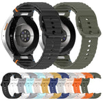 Correia de Relógio em Silicone com Grão Ondulado e Costura de Libertação Rápida, para Samsung Galaxy Watch 4 44mm, para Samsung Galaxy Watch 4 40mm, para Samsung Galaxy Watch 4 Classic 46mm, para Samsung Galaxy Watch 4 Classic 42mm