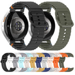 Correia de relógio em silicone com grão ondulado e costura, fecho rápido, para Samsung Galaxy Watch 5 Edição Golfe, para Samsung Galaxy Watch 5 44mm, para Samsung Galaxy Watch 5 Pro 45mm, para Samsung Galaxy Watch 5 40mm