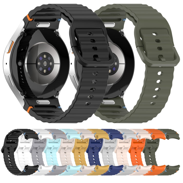 Correia de relógio em silicone com grão ondulado e costura, fecho rápido, para Samsung Galaxy Watch 5 Edição Golfe, para Samsung Galaxy Watch 5 44mm, para Samsung Galaxy Watch 5 Pro 45mm, para Samsung Galaxy Watch 5 40mm