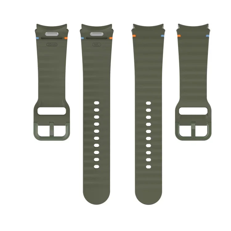 Correia de Relógio em Silicone com Grão Ondulado e Costura de Libertação Rápida, para Samsung Galaxy Watch 4 44mm, para Samsung Galaxy Watch 4 40mm, para Samsung Galaxy Watch 4 Classic 46mm, para Samsung Galaxy Watch 4 Classic 42mm