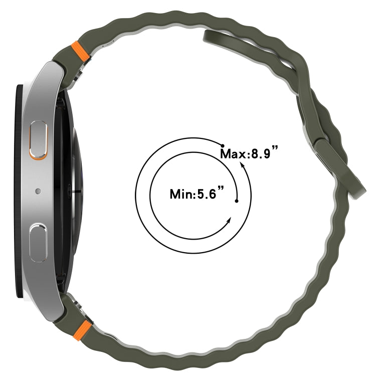 Correia de relógio em silicone com grão ondulado e costura, fecho rápido, para Samsung Galaxy Watch FE 40mm, para Samsung Galaxy Watch 7 44mm, para Samsung Galaxy Watch 7 40mm, para Samsung Galaxy Watch 6 Classic 47mm