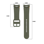 Correia de relógio em silicone com grão ondulado e costura, fecho rápido, para Samsung Galaxy Watch 6 44mm, para Samsung Galaxy Watch 6 40mm, para Samsung Galaxy Watch 6 Classic 43mm, para Samsung Galaxy Watch 5 Pro Edição Golfe