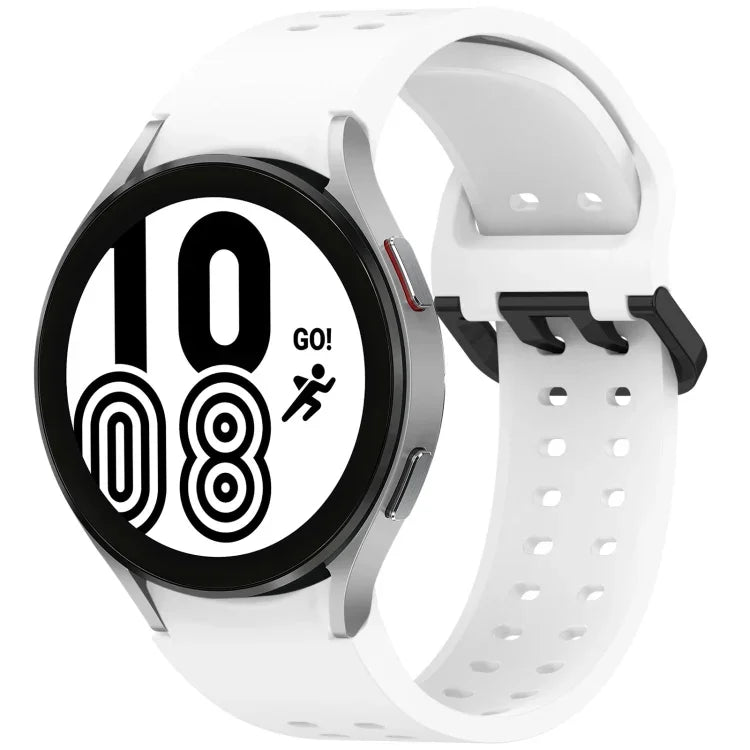 Pulseira de Relógio em Silicone com Botão de Libertação Rápida Diplopore, Para Samsung Galaxy Watch 4 40 / 44mm, Para Samsung Galaxy Watch 4 Classic 42 / 46mm
