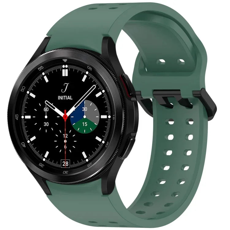 Diplopore Button Quick Release Silicone Watch Band, For Samsung Galaxy Watch 4 40 / 44mm, For Samsung Galaxy Watch 4 Classic 42 / 46mm