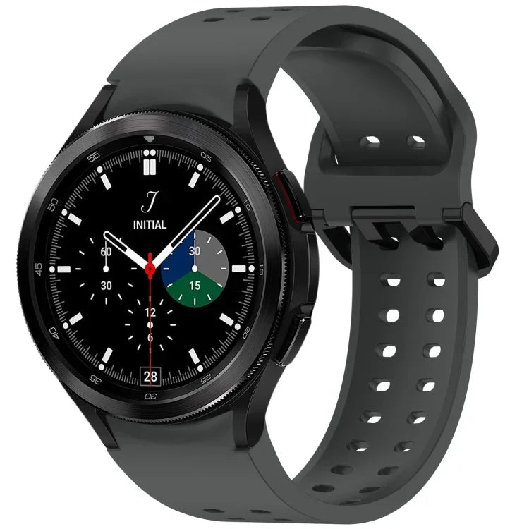 Diplopore Button Quick Release Silicone Watch Band, For Samsung Galaxy Watch 4 40 / 44mm, For Samsung Galaxy Watch 4 Classic 42 / 46mm