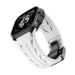 Pulseira de Relógio em Silicone com Fivela Borboleta Preta em Aço Inoxidável Tailor, Para Apple Watch 44mm / 45mm / 46mm / 49mm