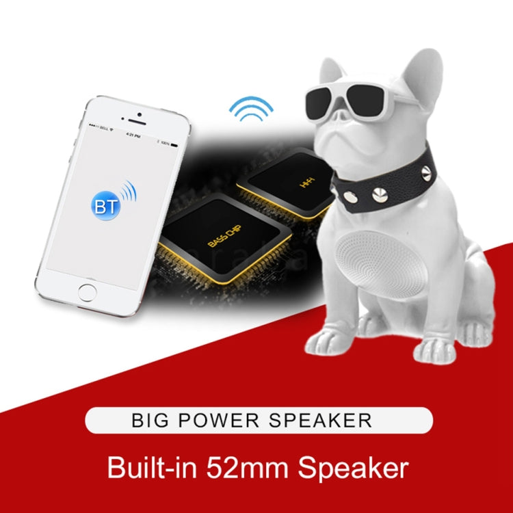 Coluna Bluetooth Estéreo CH-M10 Bulldog, Suporta Cartão TF / Disco U / FM, Branco