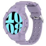 Armor Silicone Watch Band with Watch Case Set, For Samsung Galaxy Watch 7 44mm, For Samsung Galaxy Watch 7 40mm