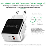 Carregador Rápido Retrátil 1USB QC 3.0 Ficha UE, QC 3.0 Preto, QC 3.0 Branco