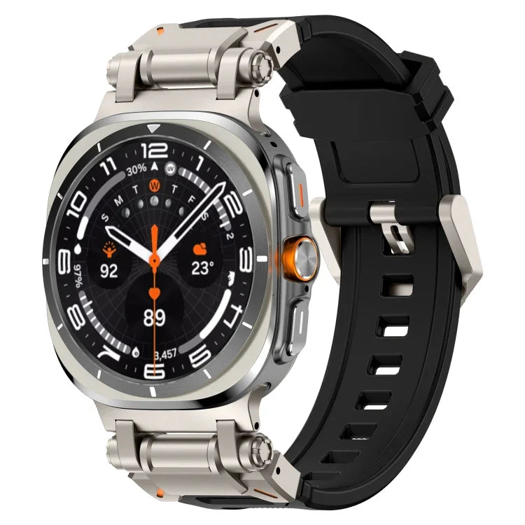 Pulseira de Relógio em Silicone com Conector em Titânio de Libertação Rápida, Para Samsung Galaxy Watch Ultra 47mm / Ultra 2025