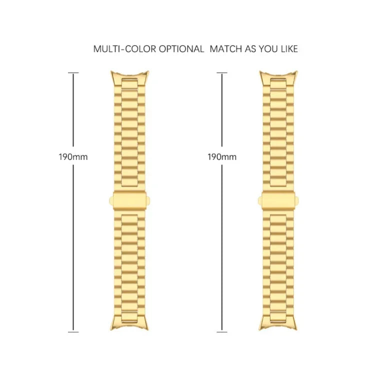 Pulseira Integrada com Fivela Dobradiça de Aço Inoxidável com Três Contas, Para Google Pixel Watch 4 / Watch 3 45mm