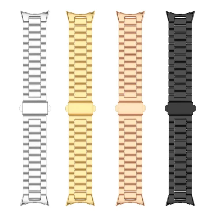 Pulseira Integrada com Fivela Dobradiça de Aço Inoxidável com Três Contas, Para Google Pixel Watch 4 / Watch 3 45mm