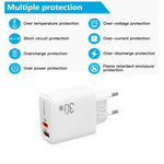 Carregador PD31 30W USB-C / Type-C + USB-A com Cabo de Dados 2 em 1 Type-C+8 Pinos, Ficha UE, Ficha UE + Cabo de Dados 2 em 1