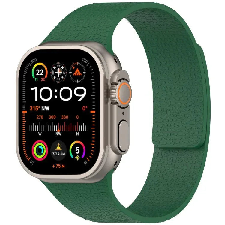 Pulseira de Relógio em Silicone Magnética com Textura de Litchi, Para Apple Watch 46mm / 49mm / 45mm / 44mm, Para Apple Watch 42mm / 41mm / 40mm / 38mm