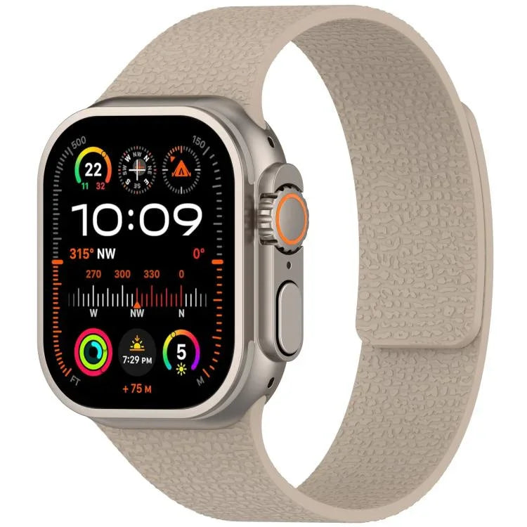 Pulseira de Relógio em Silicone Magnética com Textura de Litchi, Para Apple Watch 46mm / 49mm / 45mm / 44mm, Para Apple Watch 42mm / 41mm / 40mm / 38mm