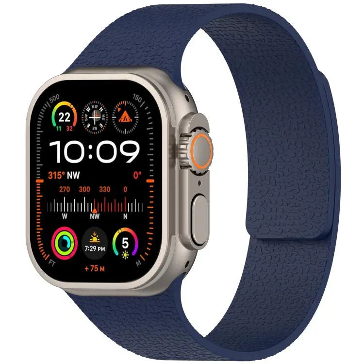 Pulseira de Relógio em Silicone Magnética com Textura de Litchi, Para Apple Watch 46mm / 49mm / 45mm / 44mm, Para Apple Watch 42mm / 41mm / 40mm / 38mm