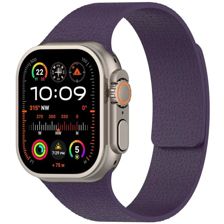Pulseira de Relógio em Silicone Magnética com Textura de Litchi, Para Apple Watch 46mm / 49mm / 45mm / 44mm, Para Apple Watch 42mm / 41mm / 40mm / 38mm