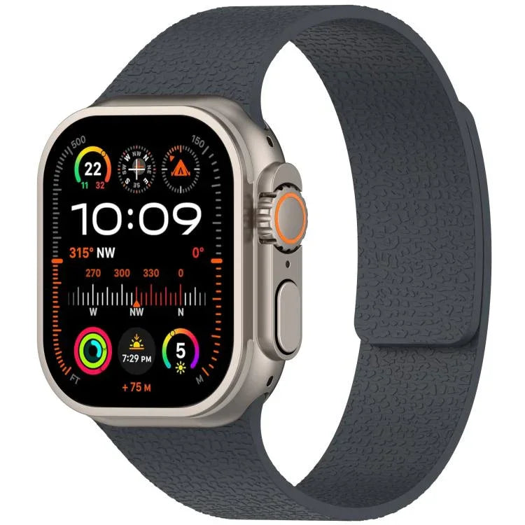 Pulseira de Relógio em Silicone Magnética com Textura de Litchi, Para Apple Watch 46mm / 49mm / 45mm / 44mm, Para Apple Watch 42mm / 41mm / 40mm / 38mm