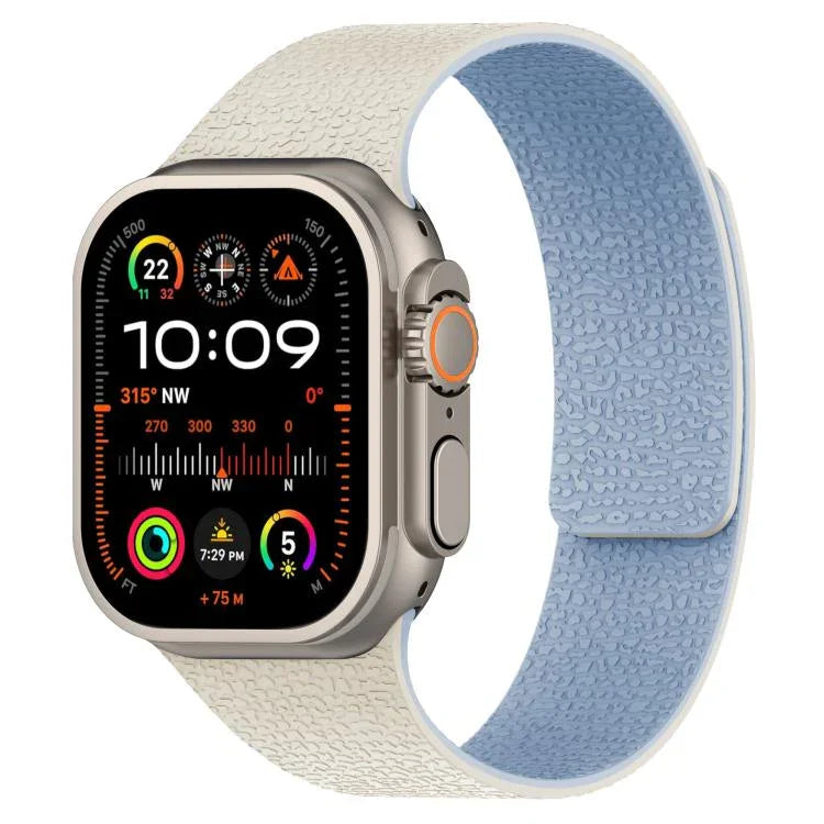 Pulseira de Relógio em Silicone Magnética com Textura de Litchi, Para Apple Watch 46mm / 49mm / 45mm / 44mm, Para Apple Watch 42mm / 41mm / 40mm / 38mm