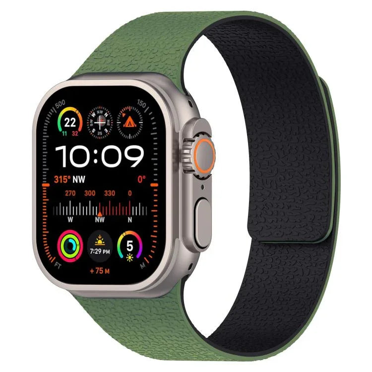 Pulseira de Relógio em Silicone Magnética com Textura de Litchi, Para Apple Watch 46mm / 49mm / 45mm / 44mm, Para Apple Watch 42mm / 41mm / 40mm / 38mm
