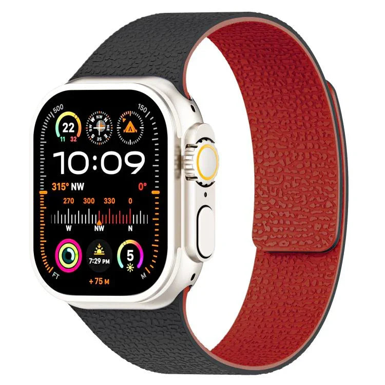 Pulseira de Relógio em Silicone Magnética com Textura de Litchi, Para Apple Watch 46mm / 49mm / 45mm / 44mm, Para Apple Watch 42mm / 41mm / 40mm / 38mm