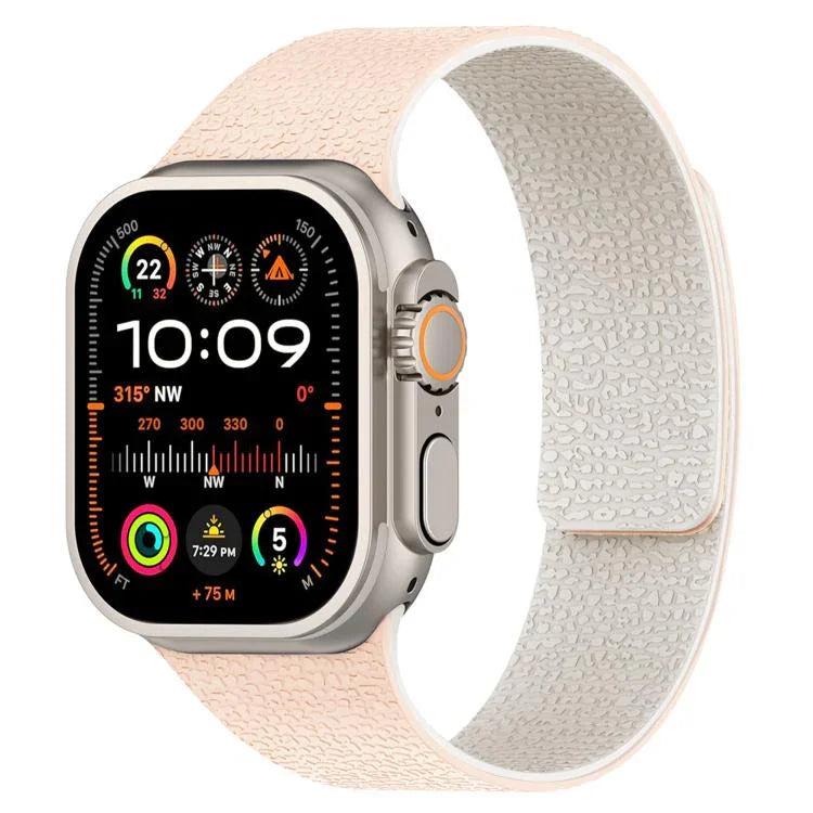 Pulseira de Relógio em Silicone Magnética com Textura de Litchi, Para Apple Watch 46mm / 49mm / 45mm / 44mm, Para Apple Watch 42mm / 41mm / 40mm / 38mm