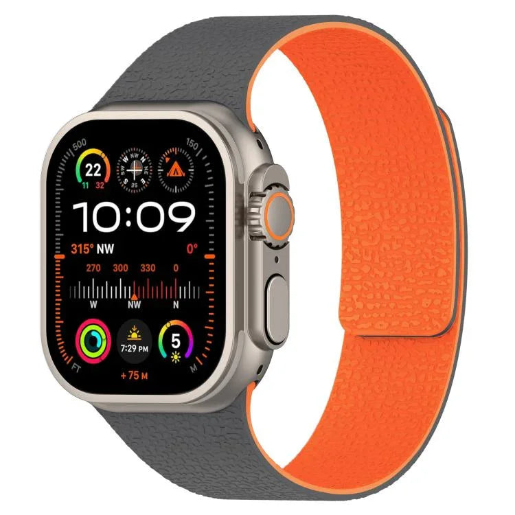 Pulseira de Relógio em Silicone Magnética com Textura de Litchi, Para Apple Watch 46mm / 49mm / 45mm / 44mm, Para Apple Watch 42mm / 41mm / 40mm / 38mm