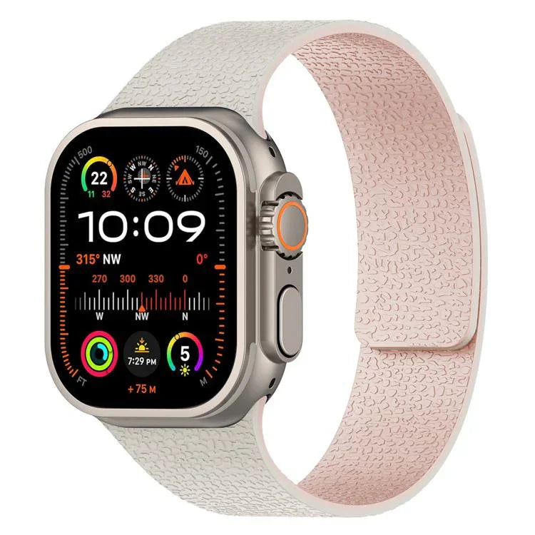 Pulseira de Relógio em Silicone Magnética com Textura de Litchi, Para Apple Watch 46mm / 49mm / 45mm / 44mm, Para Apple Watch 42mm / 41mm / 40mm / 38mm