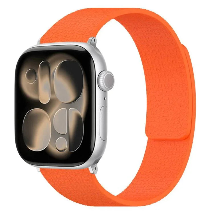 Pulseira de Relógio em Silicone Magnética com Textura de Litchi, Para Apple Watch 46mm / 49mm / 45mm / 44mm, Para Apple Watch 42mm / 41mm / 40mm / 38mm