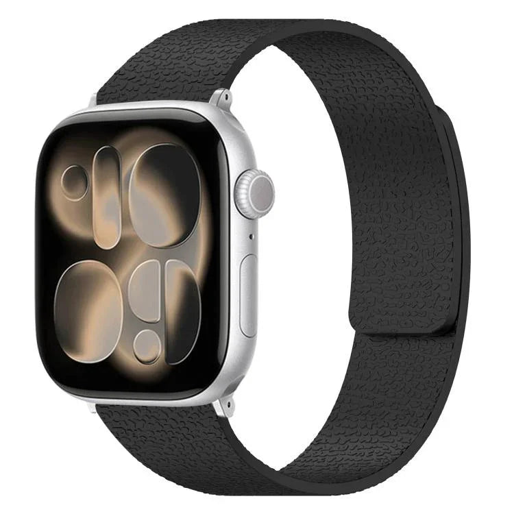 Pulseira de Relógio em Silicone Magnética com Textura de Litchi, Para Apple Watch 46mm / 49mm / 45mm / 44mm, Para Apple Watch 42mm / 41mm / 40mm / 38mm