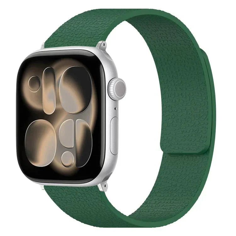 Pulseira de Relógio em Silicone Magnética com Textura de Litchi, Para Apple Watch 46mm / 49mm / 45mm / 44mm, Para Apple Watch 42mm / 41mm / 40mm / 38mm
