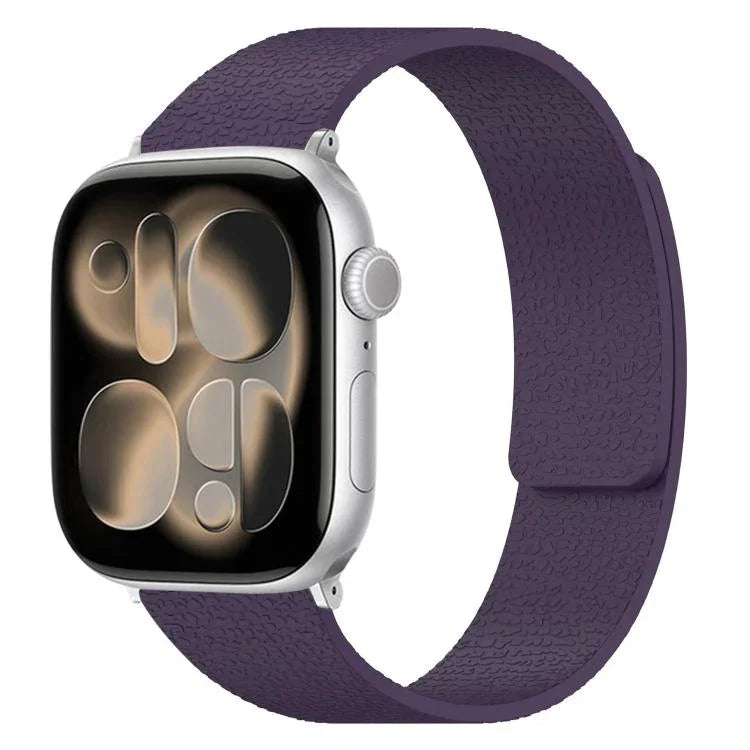 Pulseira de Relógio em Silicone Magnética com Textura de Litchi, Para Apple Watch 46mm / 49mm / 45mm / 44mm, Para Apple Watch 42mm / 41mm / 40mm / 38mm