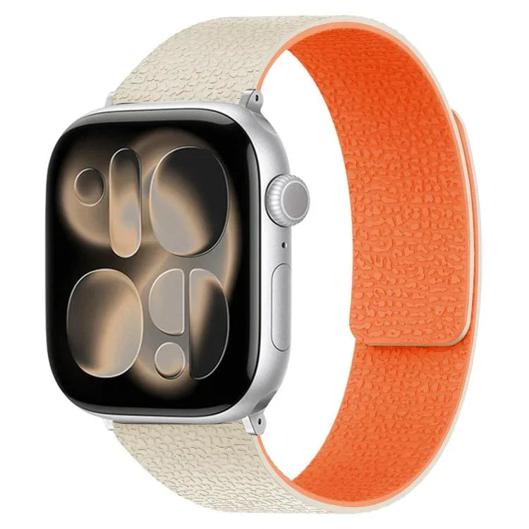 Pulseira de Relógio em Silicone Magnética com Textura de Litchi, Para Apple Watch 46mm / 49mm / 45mm / 44mm, Para Apple Watch 42mm / 41mm / 40mm / 38mm