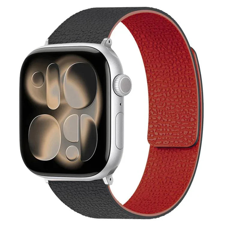 Pulseira de Relógio em Silicone Magnética com Textura de Litchi, Para Apple Watch 46mm / 49mm / 45mm / 44mm, Para Apple Watch 42mm / 41mm / 40mm / 38mm