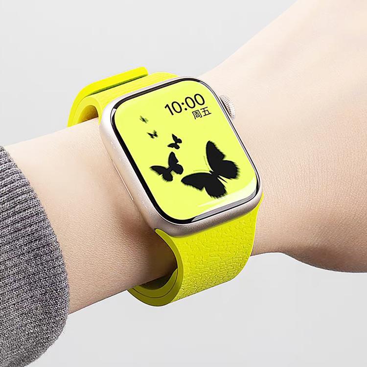 Pulseira de Relógio em Silicone Magnética com Textura de Litchi, Para Apple Watch 46mm / 49mm / 45mm / 44mm, Para Apple Watch 42mm / 41mm / 40mm / 38mm