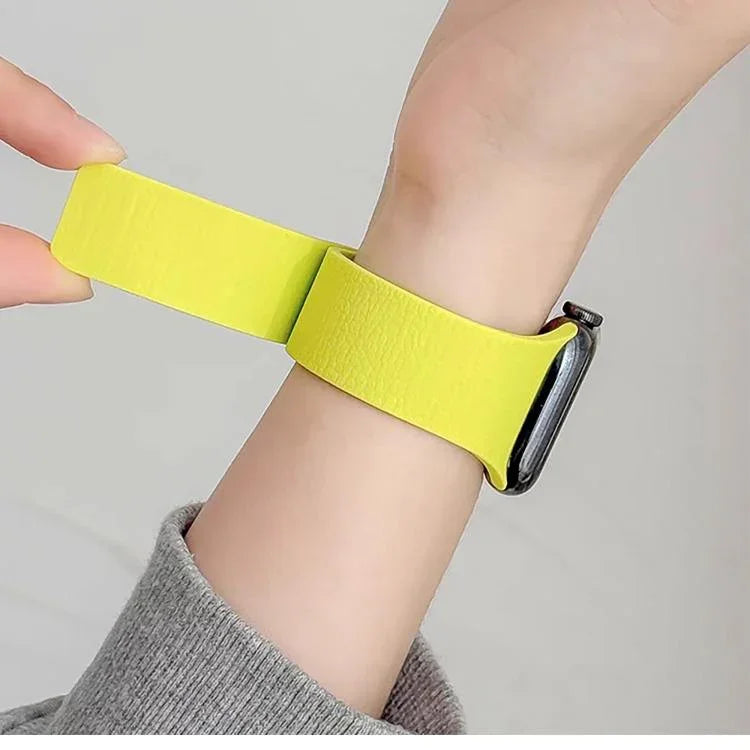 Pulseira de Relógio em Silicone Magnética com Textura de Litchi, Para Apple Watch 46mm / 49mm / 45mm / 44mm, Para Apple Watch 42mm / 41mm / 40mm / 38mm