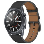 Correia de Relógio em Pele com Botão de Pressão 22mm, Para Samsung Galaxy Watch3 45mm