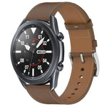 Correia de Relógio em Pele com Botão de Pressão 22mm, Para Samsung Galaxy Watch3 45mm