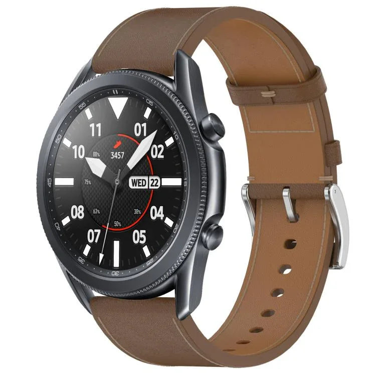 Correia de Relógio em Pele com Botão de Pressão 22mm, Para Samsung Galaxy Watch3 45mm