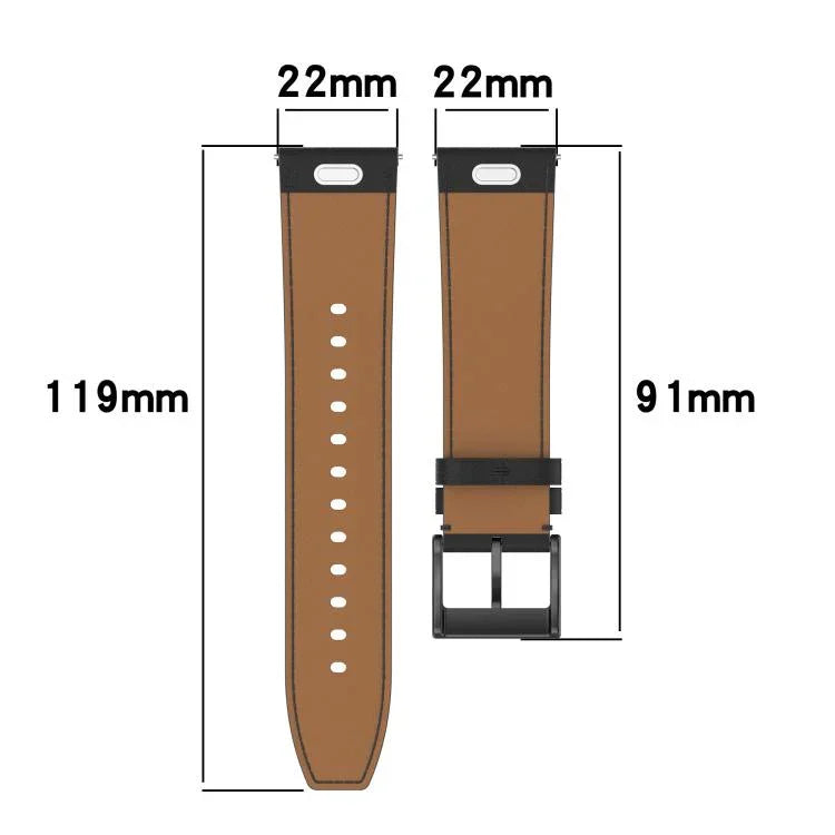 Correia de Relógio em Pele com Botão de Pressão 22mm, Para Samsung Galaxy Watch3 45mm